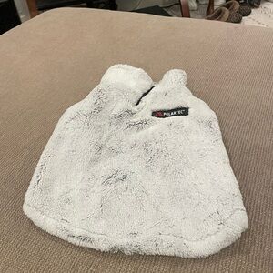 Polartec Light Gray Plush Dog Vest - Cozy Fleece Jacket